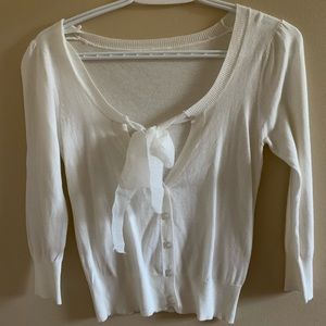 white cardigan